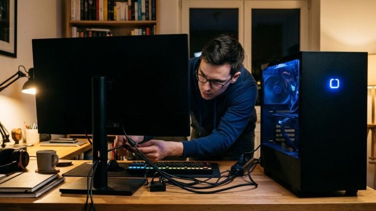 computer turns on but no display
