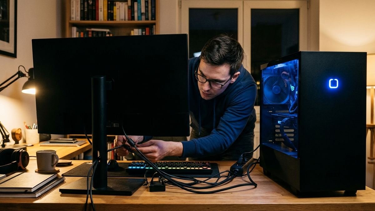 computer turns on but no display