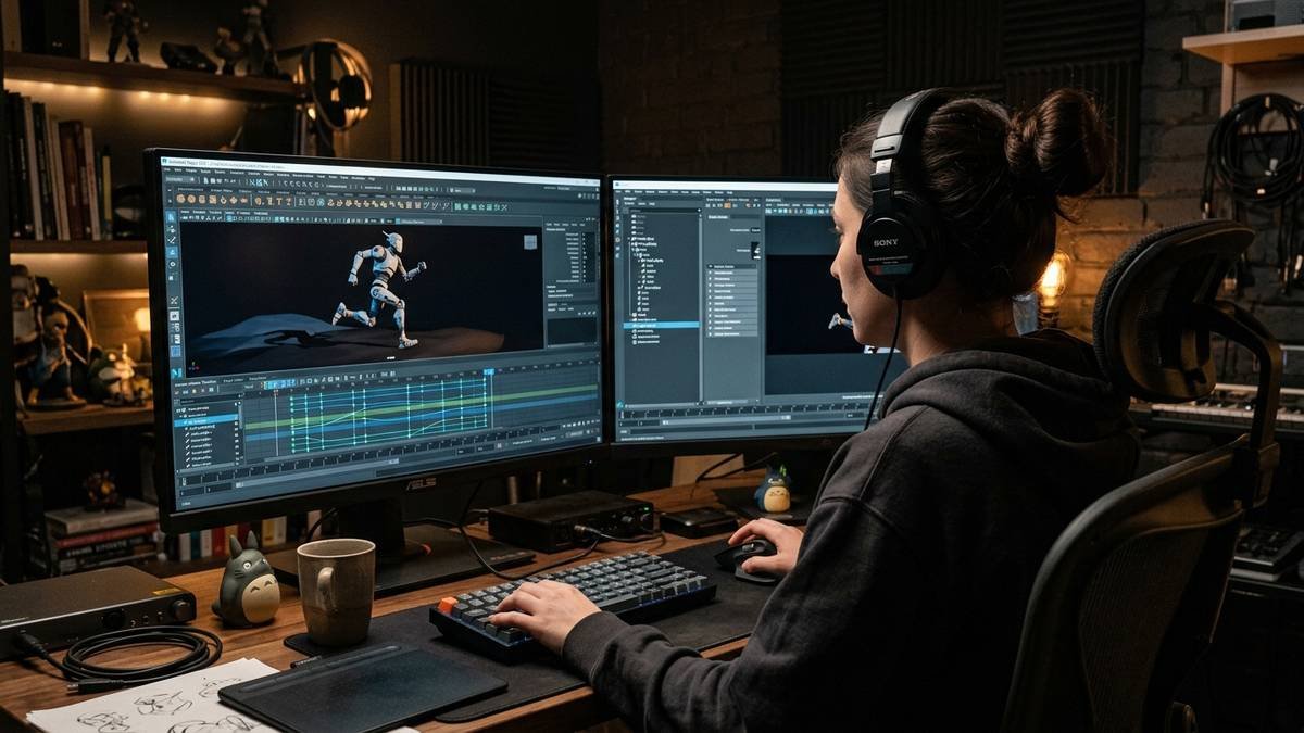 Cinematic SFM character render with dramatic lighting and motion blur