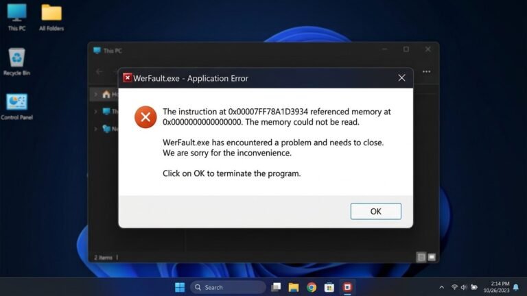 werfault.exe error